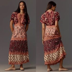 FARM RIO Glam Tapestry Lace Slip Dress XS